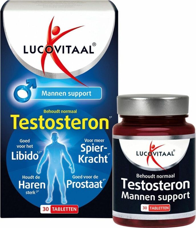 Lucovitaal - Testosteron Mannen Support - 30 Tabletten - Kruiden - Vitamines - Mineralen