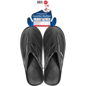 Lucovitaal - Orthopedische Zweedse Muiltjes - Zwart - Leder Look - 1 Paar