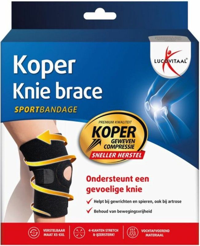 Lucovitaal - Brace - knie - koper geweven compressie