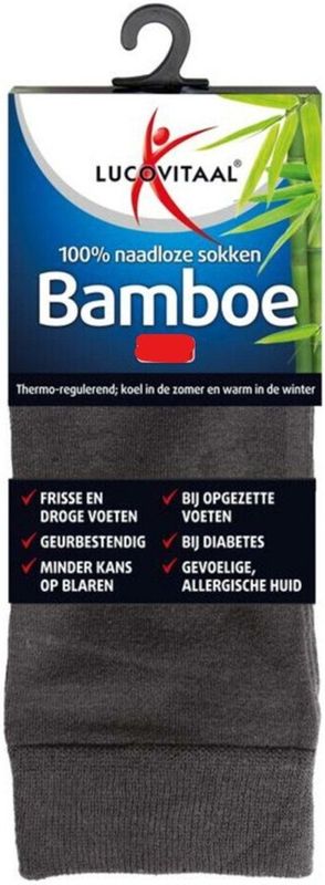 Lucovitaal - Bamboe Sokken - Antraciet - Hypoallergeen - Ademend