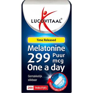 2+2 gratis: Lucovitaal Melatonine Puur 0,299mg Time Released 200 tabletten