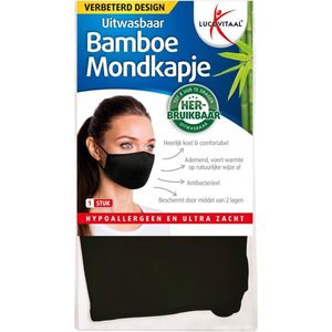 Lucovitaal Bamboe Mondkapje Zwart