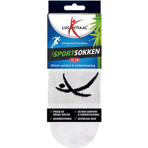 Lucovitaal - Sportsokken - Bamboe - Wit - 1 paar