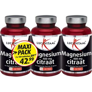 Lucovitaal - Magnesium citraat 400mg 3-pack - 450 Stuks
