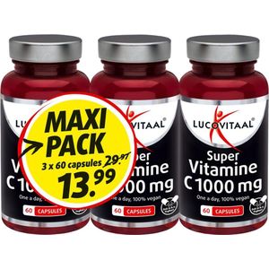 Lucovitaal - Vitamine C 1000 - Multivitaminen - 3-pack - 180 Tabletten