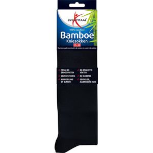 Lucovitaal Bamboe kniesok zwart