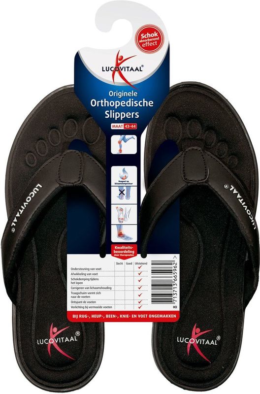 Lucovitaal - Orthopedische Slippers - Zwart