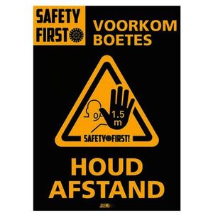 Jalema - Deursticker A4 - Geel-Zwart - Zelfklevend - 2 Stuks