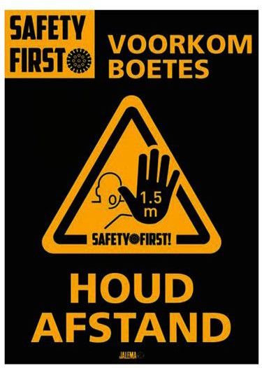 Jalema - Deursticker A4 - Geel-Zwart - Zelfklevend - 2 Stuks