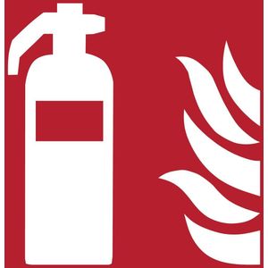 pictogram bord brandblusser Tarifold 7520001, ISO 7010, kunststof 1,4 mm, 150 x 150 mm, rood-wit
