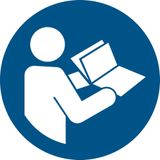 Pictogram bordje Instructies lezen verplicht | Ø 300 mm - verpakt per 2 stuks