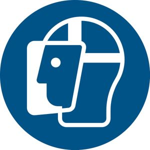 Pictogram bordje Gelaatsbescherming verplicht | Ø 300 mm - verpakt per 2 stuks