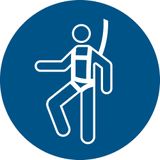 Pictogram bordje Veiligheidsharnas verplicht | Ø 300 mm - verpakt per 2 stuks
