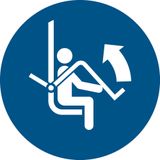 Pictogram bordje Stoeltjeslift openen | Ø 100 mm - verpakt per 2 stuks