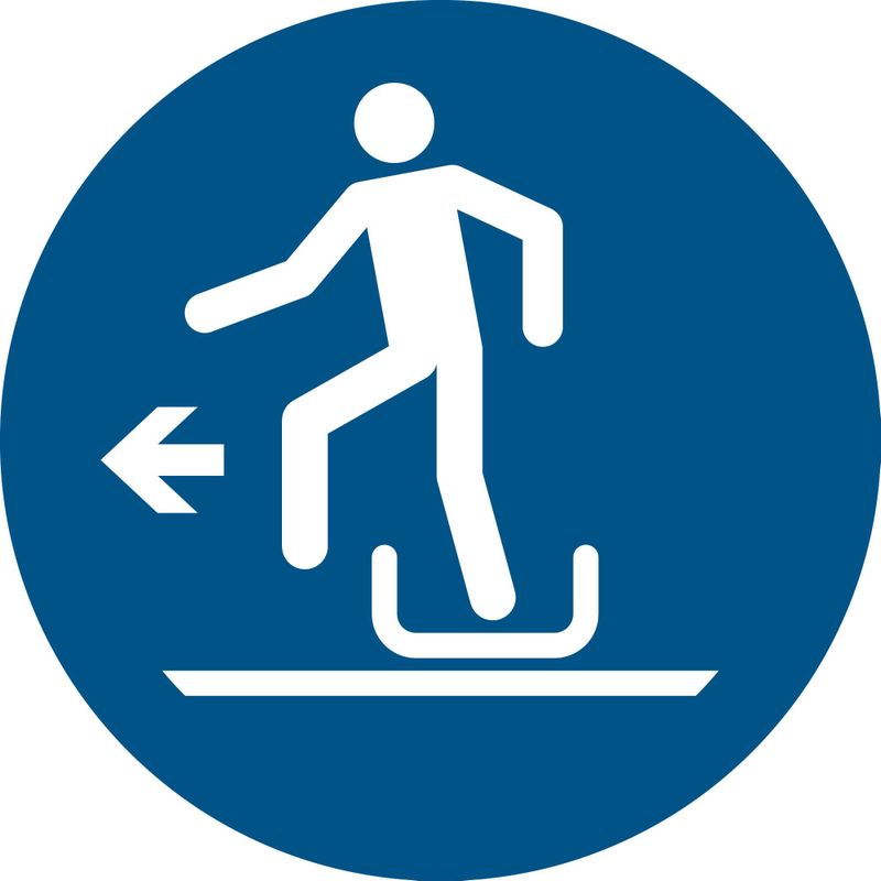 Pictogram bordje Slee aan linkerkant verlaten | Ø 200 mm - verpakt per 2 stuks