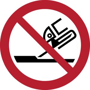 Pictogram bordje Verboden slijpschijf te gebruiken | Ø 200 mm - verpakt per 2 stuks