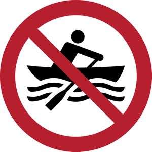 Pictogram bordje Verboden voor handmatig aangedreven vaartuigen | Ø 200 mm - verpakt per 2 stuks