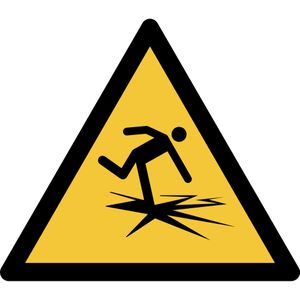 Pictogram bordje Waarschuwing: dun ijs  200 * 176 mm