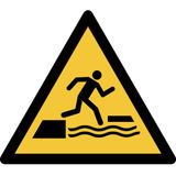 Pictogram bordje Waarschuwing: Valgevaar bij het betreden of verlaten van een drijvend oppervlak | 300 * 264 mm - verpakt per 2 stuks