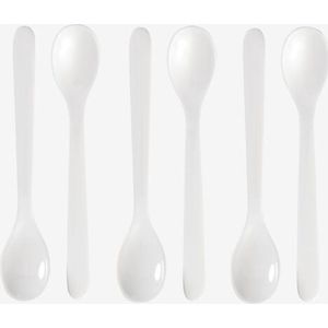 6 Eierlepels Wit - Kunststof Egg Spoons - Eierlepel Wit - Koffielepels - Theelepels - Dessertlepels