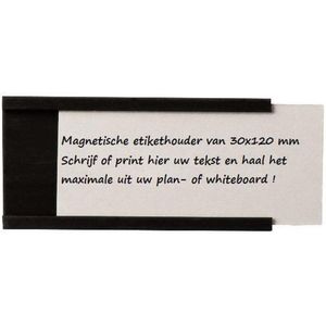 Legamaster 7-450800 Magnetische etikethouder voor whiteboards, 18 stuks, 30 x 120 mm, zwart