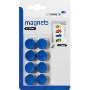 Magneet Legamaster 20mm 250gr blauw 8stuks | Blister a 8 stuk