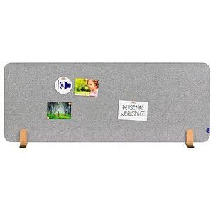 Legamaster ELEMENTS akoestisch bureauscherm 60x160cm licht grijs (houder)