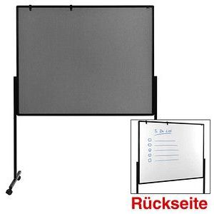 Mobiel Multibord Premium XL - Grijs prikbord / Wit whiteboard - 150x12 - Legamaster