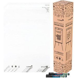 Legamaster SKETCH ECO flipover papierblok blanco 5 pak à 20 vel - inclusief 2 edding 31 EcoLine flipover markers