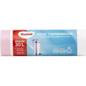 Dumil Afvalzakken met Trekband 30L - 1 rol = 20 Stuks