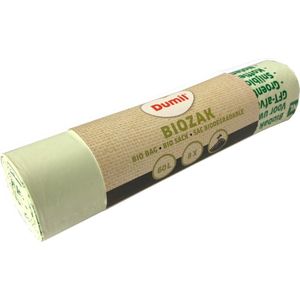 Biozakken 60 liter groen 60x80 cm composteerbaar - Rol 8 stuks