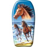 Bodyboard paarden - kunststof - bruin/blauw - 82 x 46 cm