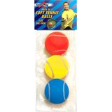 Set van 3x stuks gekleurde soft foam tennisballen 7 cm - Softballen