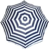 Parasol - blauw/wit - gestreept - D160 cm - UV-bescherming - incl. draagtas