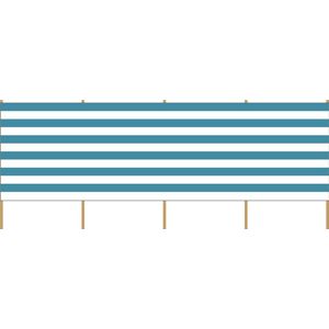 Strand/camping windscherm gestreept wit/blauw 4 x 1,5 meter