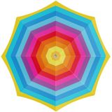 Parasol - regenboog print - D160 cm - UV-bescherming - incl. draagtas