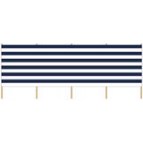 Strand/Camping Kunststof Windscherm Gestreept Wit/Blauw 2,25 Meter X 120 cm - Windschermen