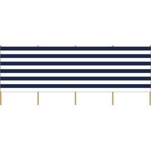 Strand/Camping Windscherm Gestreept Wit/Blauw 3 Meter X 120 cm