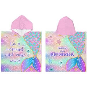Mermaid - Kinderponcho - Meisjes - Multicolor - Ademend Materiaal