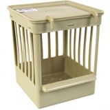 Fauna nestkastje plastic met tralies beige (11,5X11,5X13,5 CM)