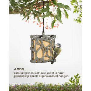 Singing Friend Anna Window Feeder 100% Recycled - Voersilo - 13x4x14 cm Grijs