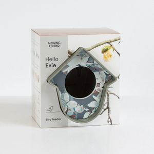 Singing Friend Evie Feeder 100% Recycled - Voersilo - 12.5x13.5x15 cm Antraciet Blauw
