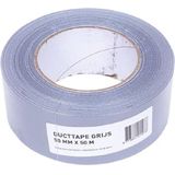 Veba Duct tape/reparatietape - zilver - 50 meter x 48 mm - textielbasis - universele allestape