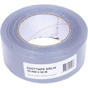 Veba Duct tape/reparatietape - zilver - 50 meter x 48 mm - textielbasis - universele allestape