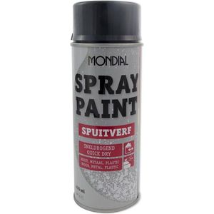 Mondial Spuitlak Spuitverf - Sneldrogend - Hout Metaal Plastic - Antraciet - RAL 7016 - Hoogglans