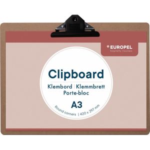 Europel Klembord - Clipboard - Hout - A3 liggend - 42 x 29,7 cm - 1 stuk