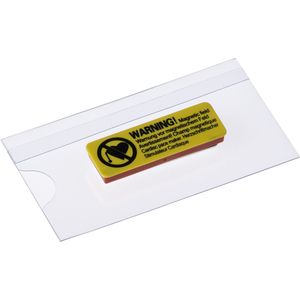 EUROPEL 24 stuks kunststof badgehouders met magneetsluiting - 75 x 40 mm - Badgehouder en ID-kaarthouder - Met magneet - Met blanco etiketten