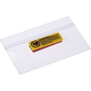 EUROPEL 24 stuks magnetische badgehouders met magneet en blanco vellen - Horizontale ID-kaarthouder voor school, hogescholen, kantoren en bedrijfsevenementen, 90 x 55 mm, wit