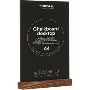 Europel - Krijtbord staand - Tafelmodel - A4 - Hout