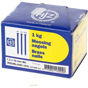Hjz - Bombé Kop - Spijkers - Messing - Diameter 1,2mm - Verpakking 1kg